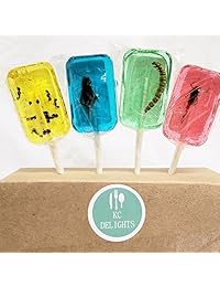 Paquete de 4 ventosas de insectos con diseño de escorpión, hormigas, críquet y gusano, sabores varios, con pegatina con licencia