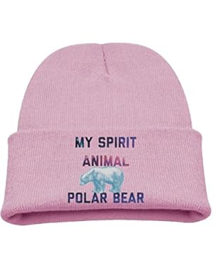 Spirit Animal Polar Bear Kid's Hats Winter Funny Soft Knit Beanie Cap, Unisex