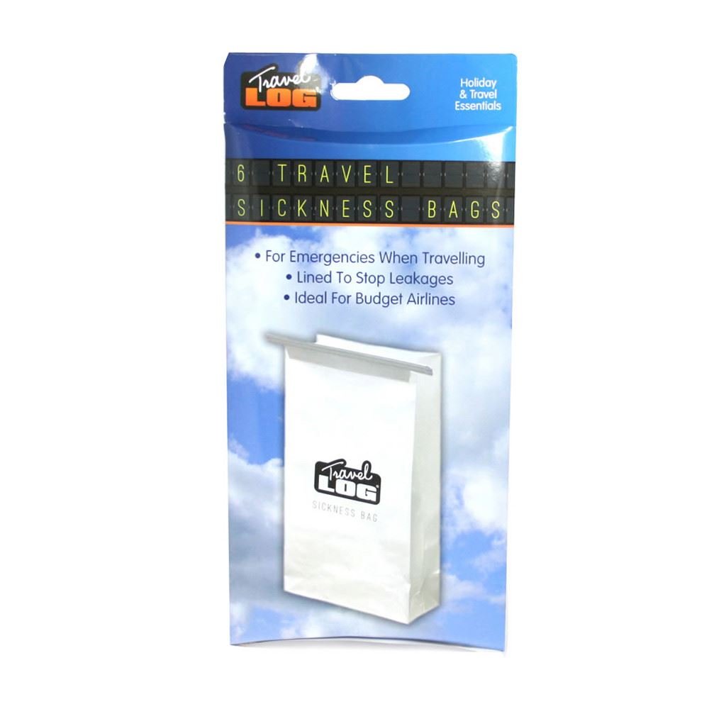 PMS 6PK Travel Sickness Bags in PVC Coated Envelope Packing