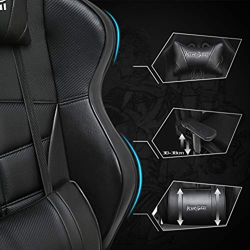 Kirogi Gaming Chair, Gamer Chair with Footrest, Ergonomic Computer Chair with Lumbar Support