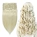 Double Weft 100% Remy Human Hair Clip in Extensions #70 Bleach White 10''-22'' Grade 7A Quality Full Head Thick Long Soft Silky Straight 8pcs 18clips for Women Beauty 14