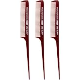 Krest Goldilocks g5 8 1/2" Rattail Comb Extra-fine - Professional Heat Resistant Dupont Delrin for Hair Styling, Sectioning &amp; Parting - High Heat Resistant (3 Combs)