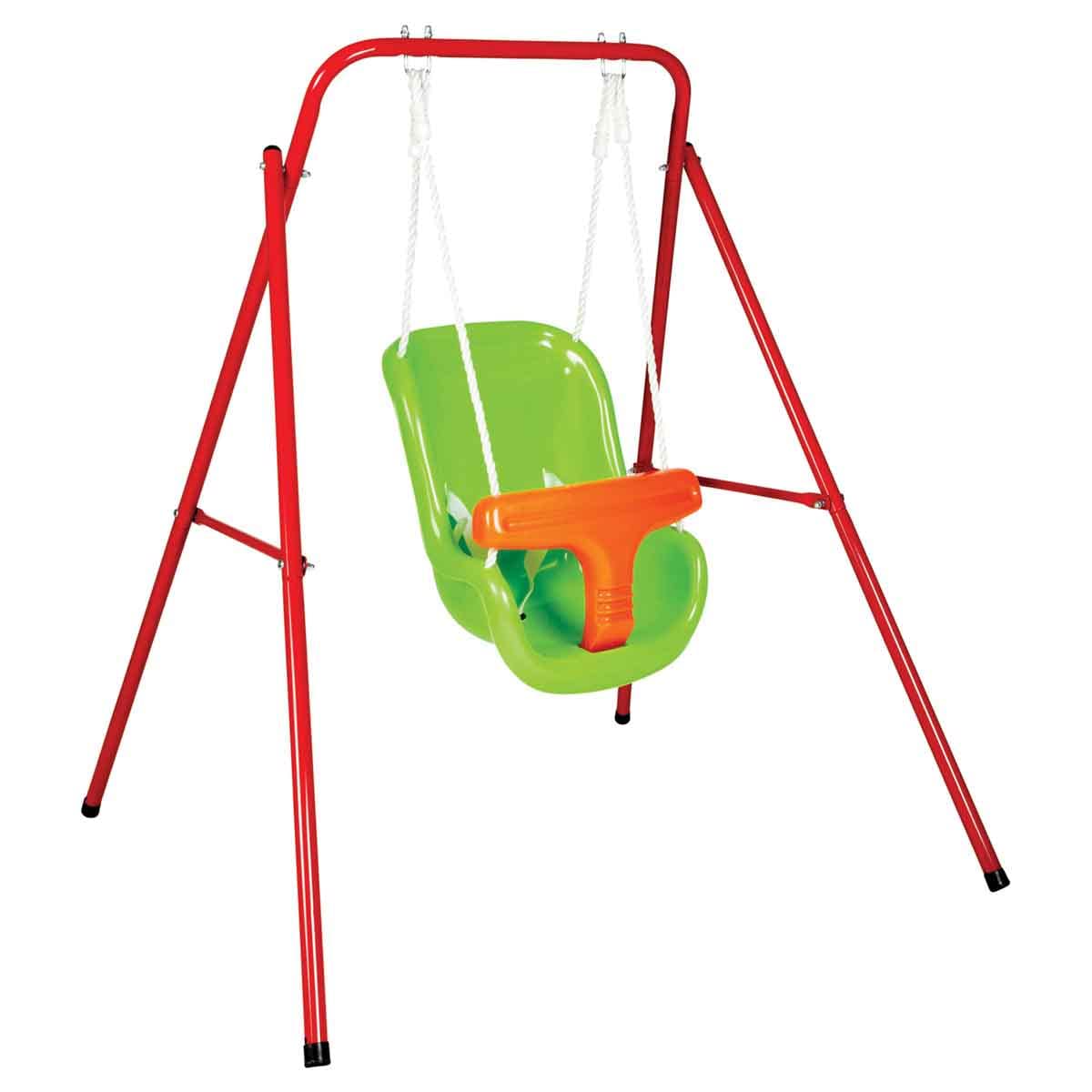 Paradiso Toys Metal Framed Folding Nursery Swing for indoor or outdoor playground activity for child, toddler
