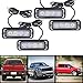 Astra Depot 4pcs 4-LED White Amber Waterproof Emergency Beacon Flash Caution Strobe Light Bar 16 different flashing Car SUV Pickup Truck Van