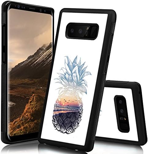 ONSPACE Samsung Galaxy Note 8 case, Soft Black TPU Rubber and PC Anti-Slip Grip Cover Case, Custom Printed Shockproof Defend Protective Phone case For Galaxy Note 8-Pineapple