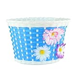 Farway 1PC Kid’s Girl’s Bike Bicycle Basket Front Decoration with 3 Pretty Flowers (8.7 x 5.9 x 5.9 inch)