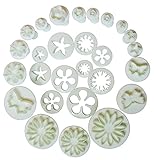 Outop 10 Sets (33 Pcs) Plunger Cutters Sugarcraft Cake Decorating (Heart, Veined Butterfly, Star, Daisy, Veined Rose Leaf ,Carnation, Blossom, Flower, Sunflower , Other)