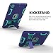 XIQI Compatible with New 2018 Case, Case Three Layer Kickstand Armor Defender Heavy Duty Shock-Absorption Rugged Hybrid Protective Case for Apple Release,Navy Blue Green