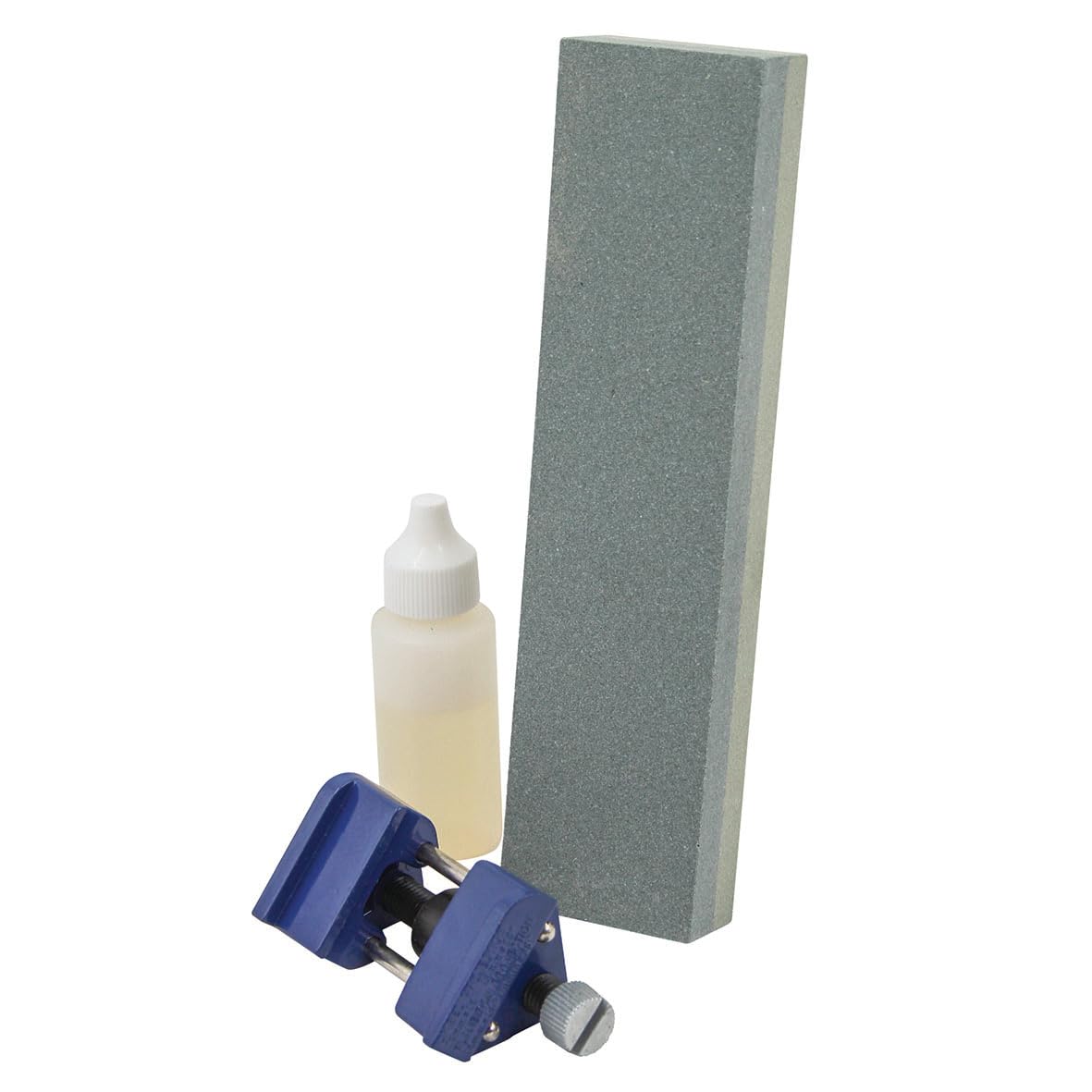 Faithfull FAIOS8CHG Sharpening Kit for Wood Chisels and Metal Blades Includes: Oilstone 200 mm (8 Inch), Honing Guide for Chisels and White Oil