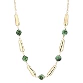 Long Gold Beaded Necklaces for Women Long Chain Necklace with Chunky Resin/Pearl Beads Gold Costume Jewelry Gifts