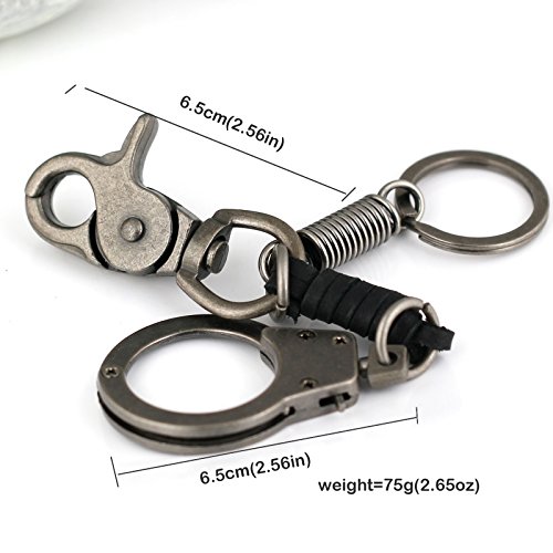 Maycom Retro Style Skull Lobster Clasp Handcuffs Pants Buckle Keychain Key Chain Ring Keyring Keyfob Key Fob Holder