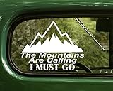 2 The Mountains Are Calling I Must Go Nature White Decal Sticker For Window Car Truck Jeep Laptop Bumper Rv