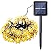Qedertek Solar String Lights Lotus Flower, 19ft 30 LED Waterproof Decoration Lights for Indoor/Outdoor, Patio, Lawn, Garden, and Holiday (Warm White)