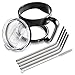 All-Inclusive Drinking Tumbler Accessory Kit - Silicone Handle, 4 Stainless Steel Straws, Spill Proof Sliding Lid - Compatible with YETI Tumbler, RTIC, SIC