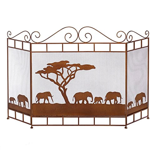 Accent Plus Fireplace Screen Replacement, Wild Savannah Modern Standing Mesh Fireplace Screen