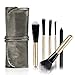 Family Care Makeup Brushes Makeup Brushes Set Foundation Blusher Contour Eye Shadow Eyebrow Lip blushes for Powder Cream Concealer Makeup Brushes Kit 6pcs - Golden black