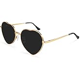 Dollger Heart Sunglasses Thin Metal Frame Lovely Heart Style for Women