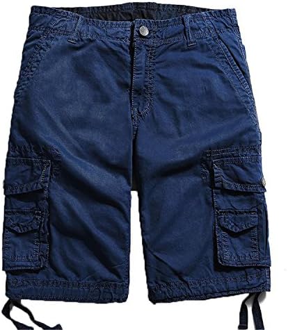 JUHGN Fashion NEW Plus Size 29-40 Mens Casual Shorts Men's Shorts Mens Multi-Pocket Shorts 12 color Blue 30
