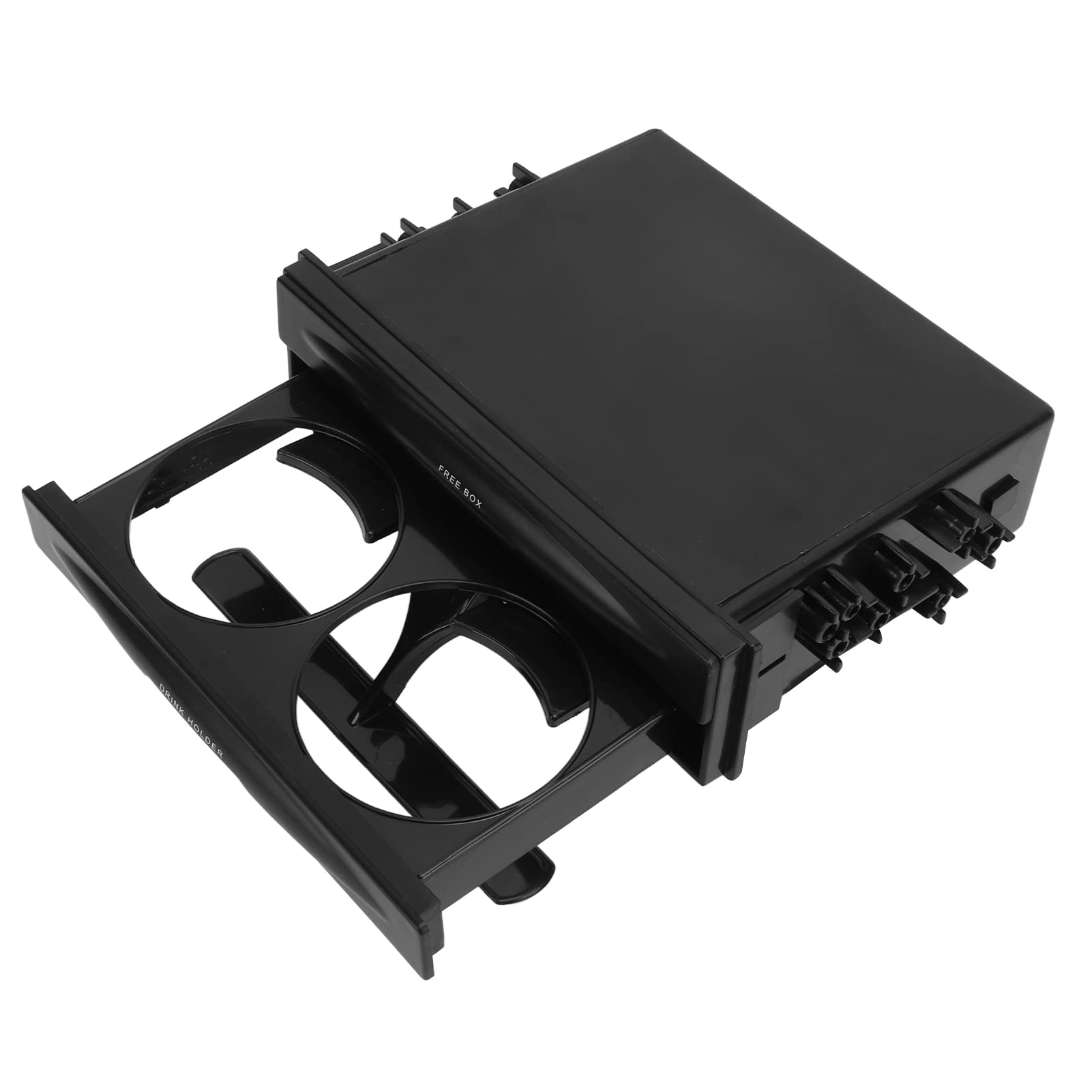 Car Stereo Storage Box, Car Radio Bottle Holder Universal Black Single Din for Collecting Items