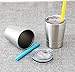 Colorful PoPo Small Cute Kids Cups 2 Pack, Stainless Steel Kid Tumbler with Lid and Straw, Double Wall Vacuum Insulated Toddler Sippy Cups, Children Smoothie Drinking Cup - Silver