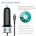 Vinsic USB Type C Car Charger Adapter with 4.8A Type-C Cable and Standard USB A Outputs for Apple MacBook 12