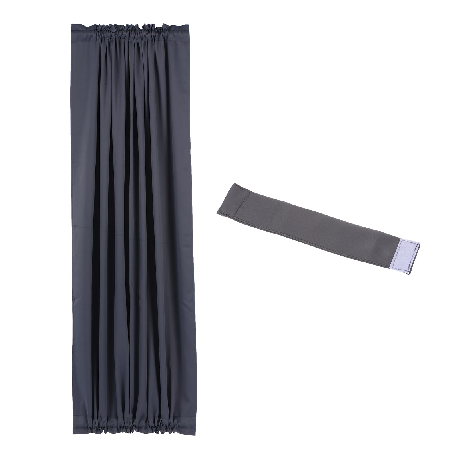 PATIKIL Blackout Door Curtain, 54 Inch W x 72 Inch L French Window Door Half Curtain Thermal Insulated Blackout Shades with Adjustable Tie Back for Kitchen Home, 1 Panel, Dark Gray