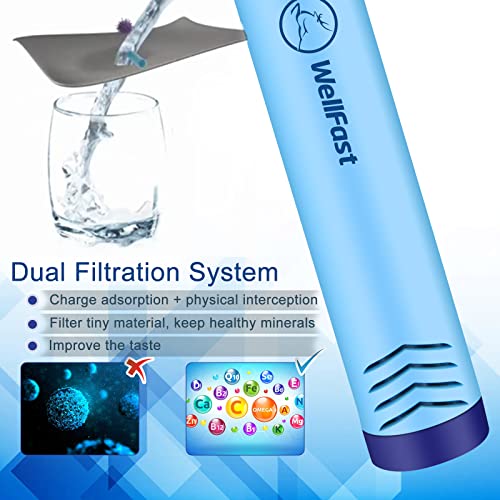 WELLFAST Survival Straw Filter, 2 Pack Personal Straw Water Filter