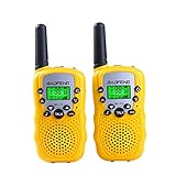 BYBOO Baofeng T3 Kids Walkie Talkies Mini Two Way Radios for Boys Girls Children UHF 462-467MHz Frquency 22 Channels - 1 Pair Yellow