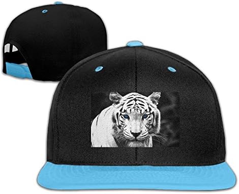 White Black Ferociou Tiger Blue Eyes Snapback Hats Youth Plain Cotton Baseball Caps For Boys Girl Adjustable Amazing Toddler Black Winter Hip Hop Flat Hat