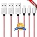 iPhone Cable BULESK 3Pack 10FT Nylon Braided Lightning to USB iPhone Charger Cord for iPhone 7 Plus 6S 6 SE 5S 5C 5, iPad 2 3 4 Mini Air Pro, iPod - Pink