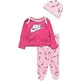Nike Baby Boy Footed Pants, Long Sleeve Top and Beanie 3 Piece Set (P(p6h572-a8f)/P, Preemie)