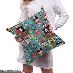 Ambesonne Pirates Fabric by The Yard, Pattern of