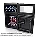 NutriChef PKTEWBC240 Wine Cooler and Mini Fridge – Two Door - 6 Bottle Wine Chiller Cellar Top - 16 Can Beverage Refrigerator - Digital Touch Screen