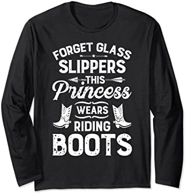 Unisex Forget Glass Slippers Princess Riding Boots T shirt Horse Large Black