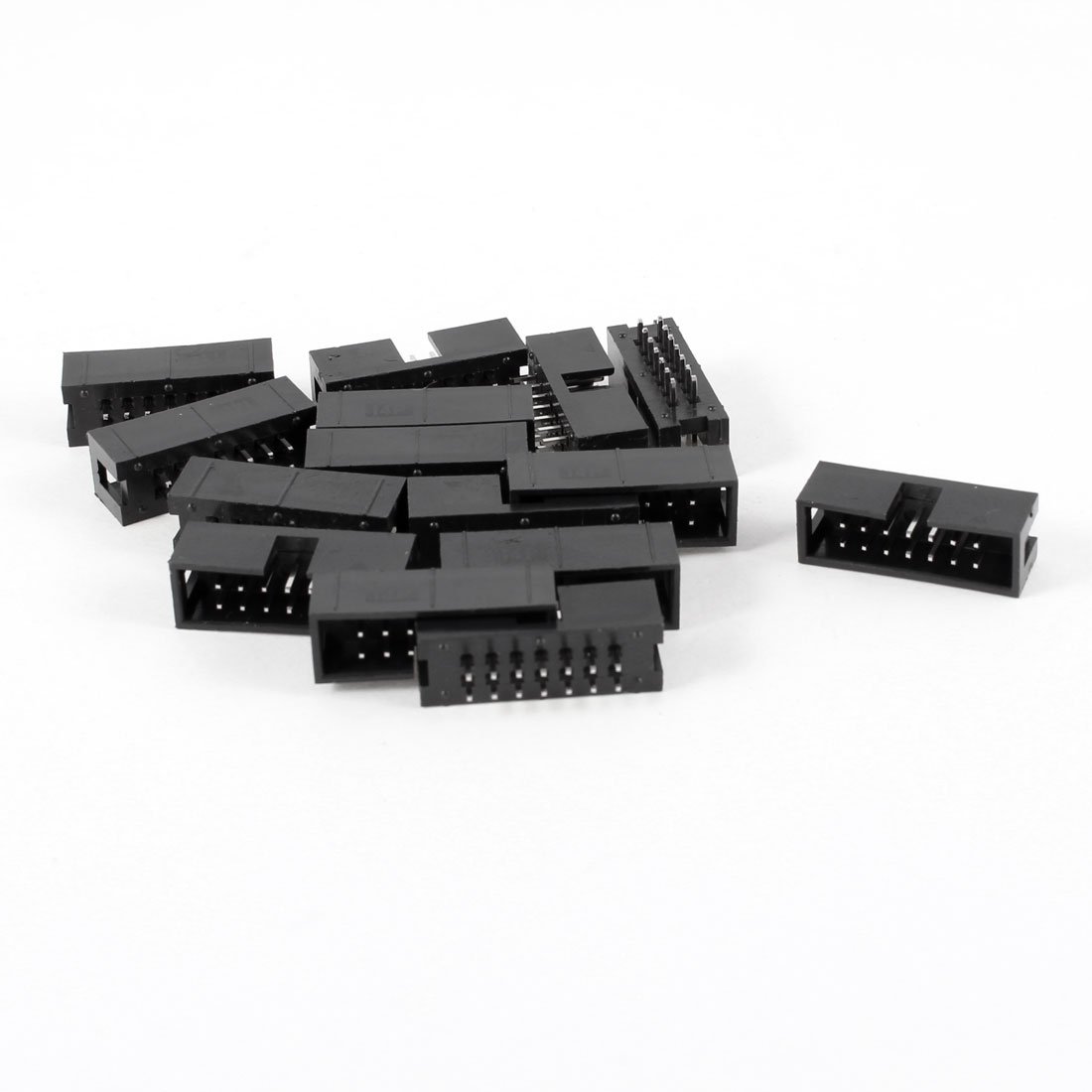 sourcing map 15Pcs DC3-14P 2x7 Pins 2.54mm Pitch Straight Angle IDC Box Pin Headers