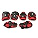 Kid's Adjustable Sports Protective Gear Set -Knee Pads Elbow Pads Wrist Guards for Skating Cycling Outdoor Sports as Birthday, Christmas Gift (red)
