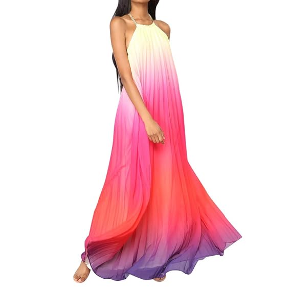 Feifish Robe Soirée Longue Robe Fluide Femme Chic Robe De