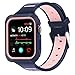 ZYTX Compatible with Apple Watch Band 40mm, Silicone Band with Shock-Proof and Shatter-Resistant Protective Case Replacement for Apple Watch Series 4 (Midnight Blue/Vintage Rose)