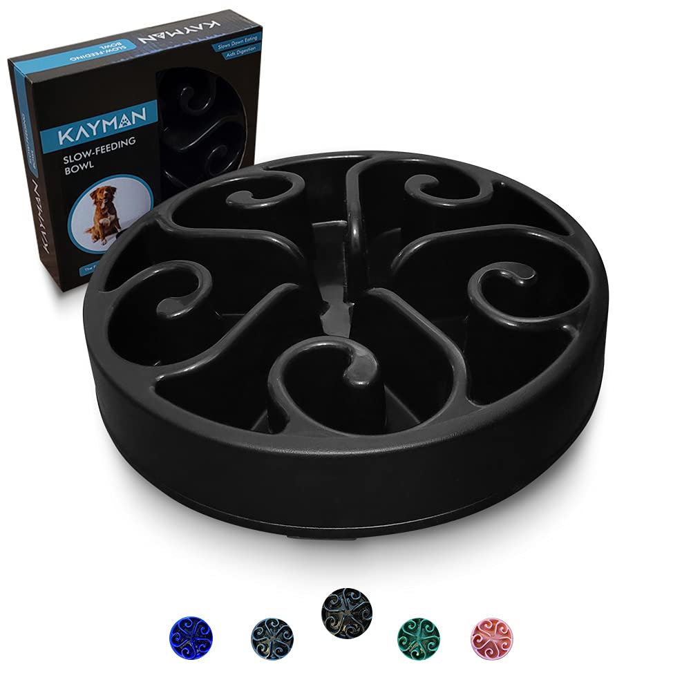 Kayman Slow Feeding Dog Bowls, Maze Design, 20cm Diameter, Bloat Stop, Pet, Cat Feeder - Puzzle Bowl