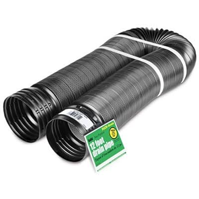 Flex-Drain 51710 Flexible/Expandable Landscaping Drain Pipe, Solid, 4-Inch by 12-Feet