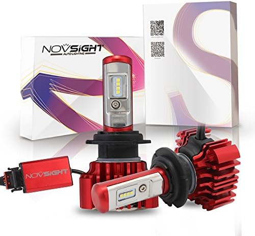 H7 SEOUL CSP LED headlight bulbs,Cool White Chips, 60W/8,000LM/6,000K Auto Headlamp,All-in-One Conversion Kit,High Hi-Lo Beam,HID or Halogen Head light Replacement (H7)