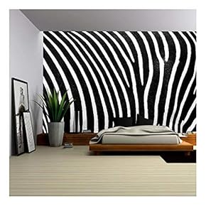 Black and White Texture of Zebra Skin - Removable Wall Mural | Self-Adhesive Large Wallpaper - 66x96 inches