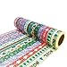 Christmas Washi Tape Set of 12 Rolls, Colorful Tape Decorate for DIY Crafts, Festival Gift Wrapping ,Office Party Supplies, Christmas, Lamp, Cards, Scrapbook