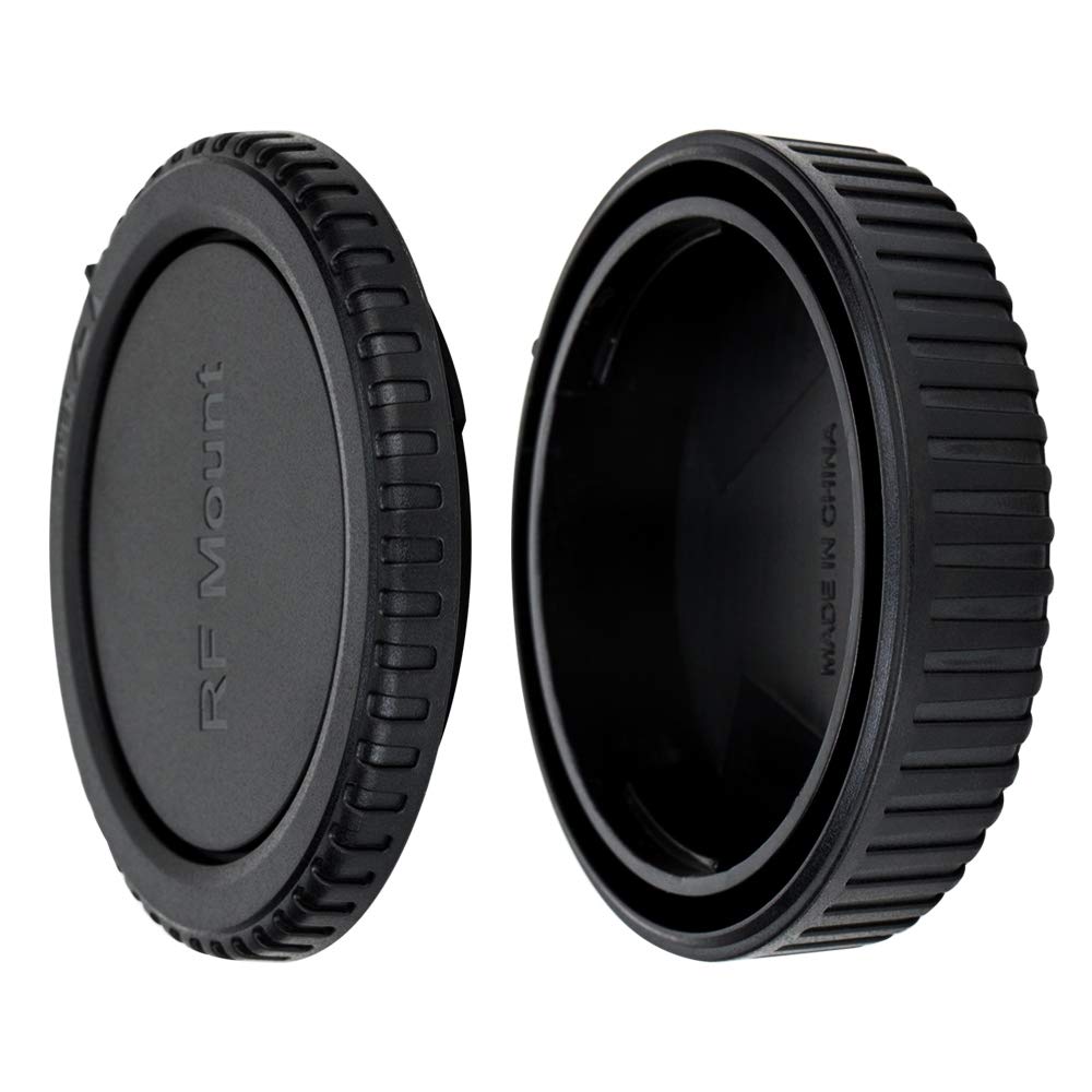 JJC Body Cap + Rear Lens Cap Set for Canon RF Mount Mirrorless Digital Camera EOS R Ra RP R1 R3 R5II R5 R5c R6 R6 MarkII R6 MarkIII R7 R8 R10 R50 R100 & RF Mount Lens System (1 Set)