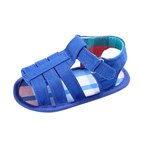 Lurryly Toddler Baby Boys Girls Sandals,Infant Soft Sole Crib Newborn Shoes 0-18 M (Size:2, Age:6~12 Month, US:3, Blue)