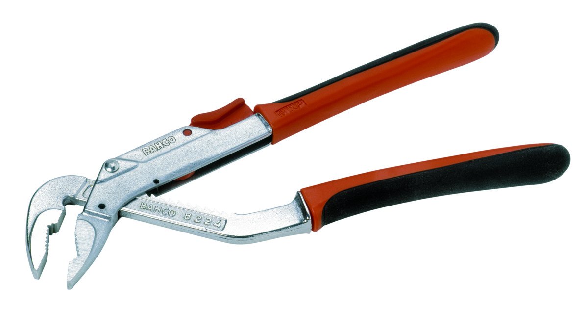 Bahco 8224CIP "Ergo" Slip Joint Pliers, Black/Orange/Silver, 250 mm