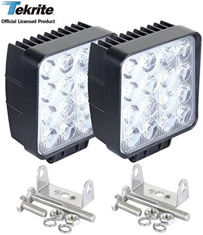 Tekrite LED SPOT Beam Worklight 10-30V 48W 2Pcs Waterproof for Off-road Van ATV SUV Jeep Boat Driving Lamp