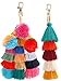 Jetec 2 Pieces Colorful Tassel Charm Keychain Handbags Bag Pendant Key Ring Pom Tassels Key Chain (Multicolor A)