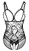 Anlove Women Sexy Lingerie Lace Teddy Plus Size Open The Cup Bodysuit (5XL, Black)