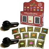 Natural Car Air Freshener Set - 12 Aromatherapy Blends of 100% Pure Essential Oils ( Lemongrass Eucalyptus, Vanilla Cinnamon, Orange Patchouli, Organic Peppermint, ...) & 2 Diffusers